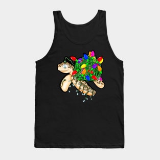 Tangled Christmas light turtle Tank Top